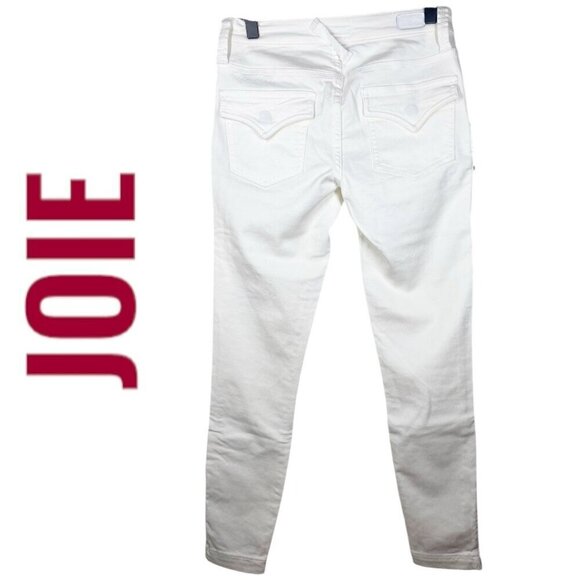 NWT JOIE Park Skinny Ankle Zipper Moto Jeans Pants Porcelain White, Size 24 - Picture 6 of 14